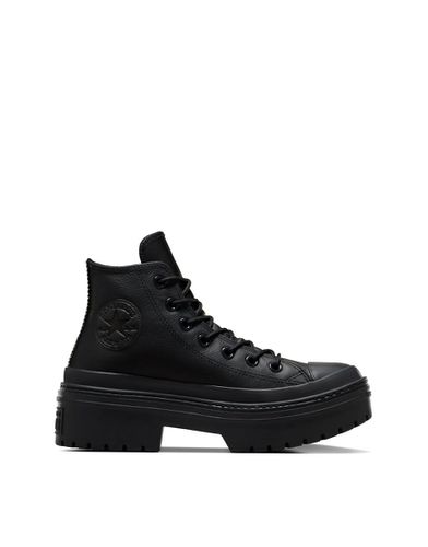 Chuck Taylor All Star - Sneakers impermeabili con tacco e suola platform scanalata in pelle nera - Converse - Modalova