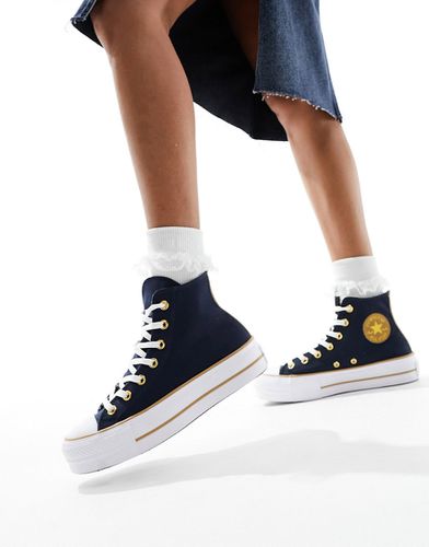 Hi Lift - Sneakers alte nere in twill con dettagli oro - Converse - Modalova