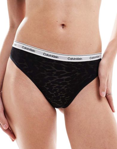 Modern - Brasiliana in pizzo nera con logo - Calvin Klein - Modalova