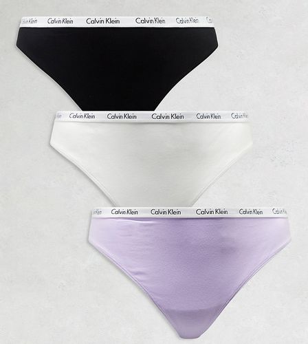 Curve - Confezione da 3 perizomi a vita alta - Calvin Klein - Modalova