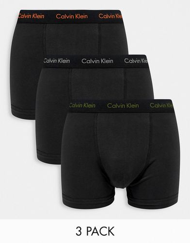 Confezione da 3 boxer aderenti con fascia in vita a contrasto con logo - Calvin Klein - Modalova