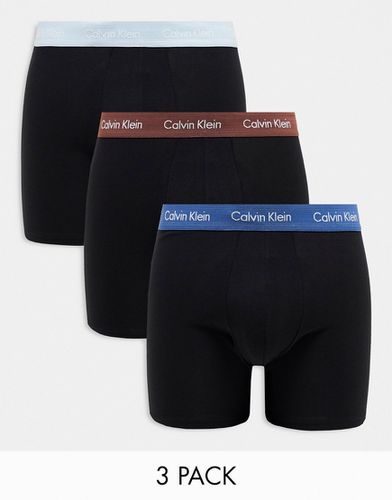 Confezione da 3 paia di boxer neri con fascia in vita a contrasto - Calvin Klein - Modalova
