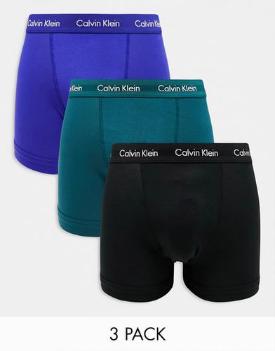 Confezione da 3 paia di boxer aderenti blu, neri e blu uovo di pettirosso - Calvin Klein - Modalova