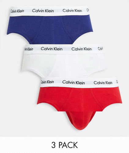 Confezione da 3 slip a vita bassa con logo sull'elastico - Calvin Klein - Modalova