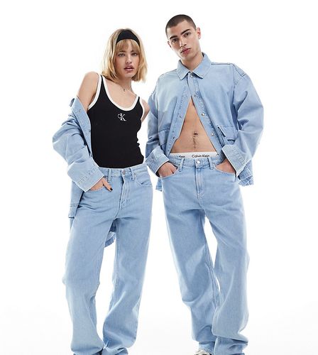 Jeans unisex dritti anni '90 lavaggio chiaro in coordinato - In esclusiva per ASOS - Calvin Klein Jeans - Modalova