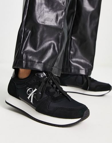 Sneaker a calza da corsa stringate nere - Calvin Klein Jeans - Modalova