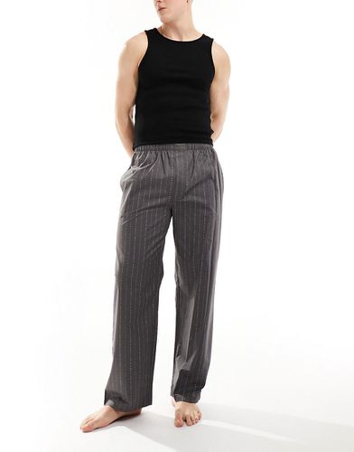 Pantaloni del pigiama in puro cotone grigio a righe - Calvin Klein - Modalova