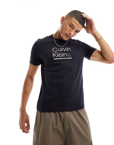 T-shirt con logo a contrasto con linea - Calvin Klein - Modalova