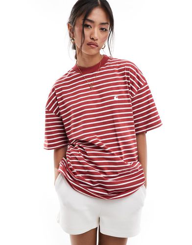 Bryna - T-shirt a maniche corte rossa a righe con profili a contrasto - Carhartt WIP - Modalova