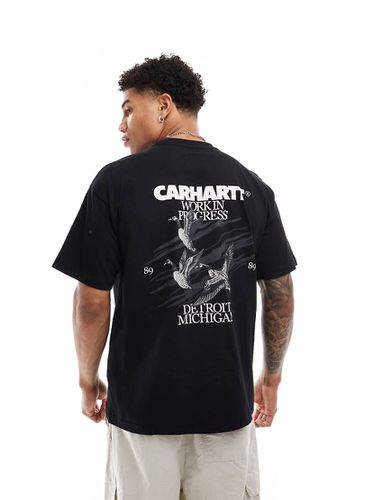 T-shirt nera con grafica con anatre effetto timbro - Carhartt WIP - Modalova