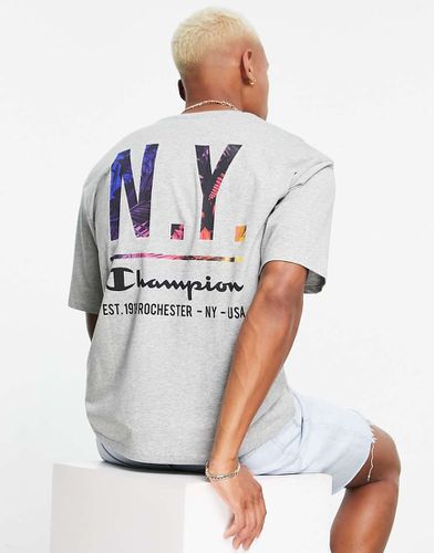 T-shirt grigia con stampa sul retro - Champion - Modalova