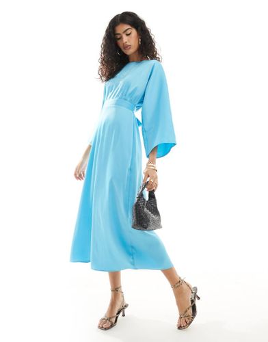 Robe mi-longue trapèze style kimono - Turquoise - Closet London - Modalova