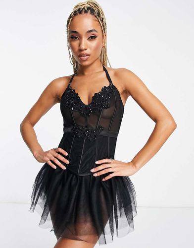 Elvira - Corsetto in pizzo guipure e rete trasparente - Ann Summers - Modalova