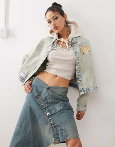 Chemise en jean avec capuche - Bleu clair délavé - Aape By A Bathing Ape® - Modalova