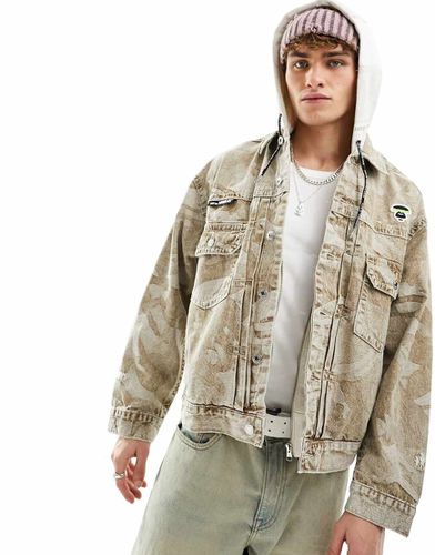 AAPE By A Bathing Ape - Giacca di jeans beige - AAPE BY A BATHING APE® - Modalova