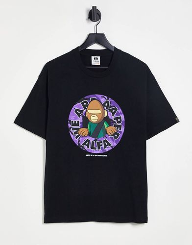 AAPE By A Bathing Ape - T-shirt nera con logo - AAPE BY A BATHING APE® - Modalova