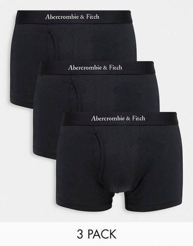Confezione da 3 boxer aderenti neri con elastico con logo in vita - Abercrombie & Fitch - Modalova
