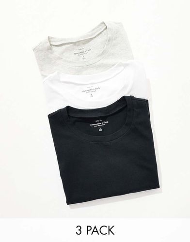 Confezione da 3 T-shirt color , bianco e grigio - Abercrombie & Fitch - Modalova