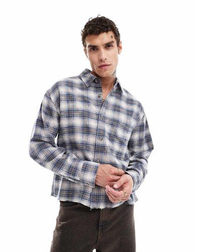 Camicia corta in flanella fiammata a quadri medio - Abercrombie & Fitch - Modalova