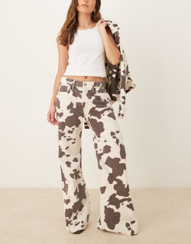 Jean bootcut coupe baggy à taille mi-haute - à imprimé vache - Abercrombie & Fitch - Modalova