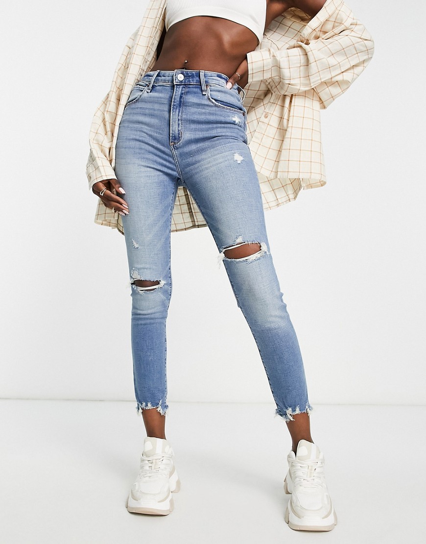 Jeans skinny effetto invecchiato medio/leggero chiaro - Abercrombie & Fitch - Modalova
