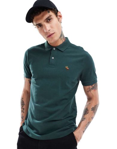 Lifelike - Polo in piqué scuro con logo a icona - Abercrombie & Fitch - Modalova