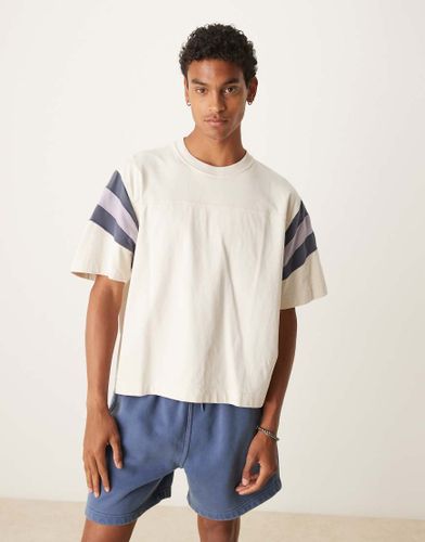 T-shirt de qualité supérieure style football avec manches courtes et bandes contrastantes - Abercrombie & Fitch - Modalova