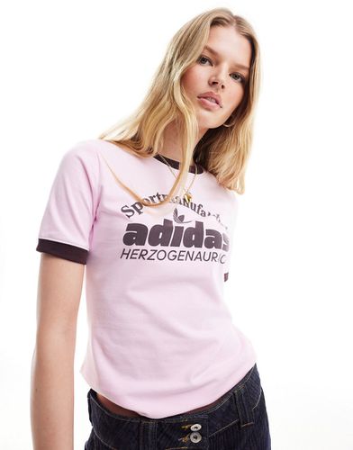 T-shirt marrone e con logo rétro - adidas Originals - Modalova