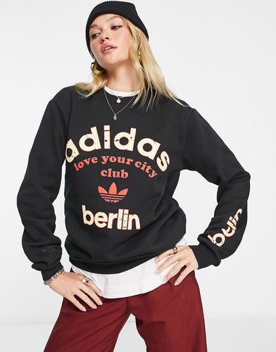 Berlin - Felpa nera con logo - adidas Originals - Modalova