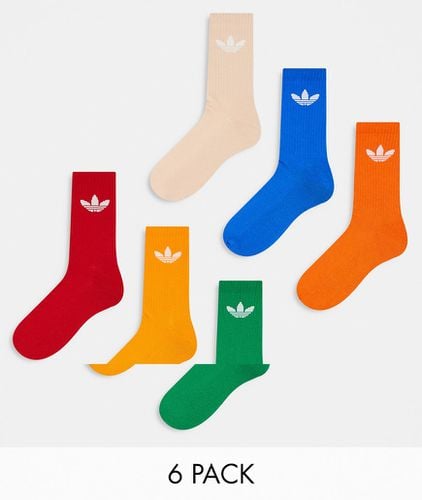 Confezione da 6 paia di calzini in colori accesi con trifoglio - adidas Originals - Modalova