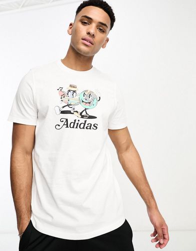 Enjoy Summer - T-shirt bianca con grafica grande - adidas Originals - Modalova