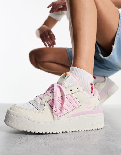 Forum Bold - Sneakers a righe rosa e color crema - adidas Originals - Modalova