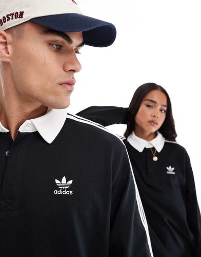 Polo nera stile rugby - adidas Originals - Modalova