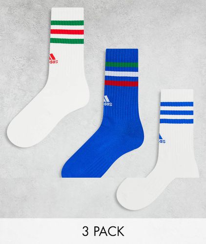 Confezione da 3 paia di calzini blu e bianchi - adidas performance - Modalova