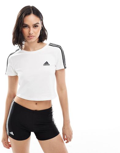 Essentials - T-shirt bianca con 3 strisce - adidas performance - Modalova