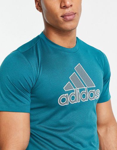 Adidas - Training - T-shirt -azzurra con logo grande - adidas performance - Modalova