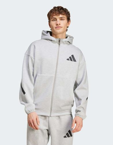 Adidas - Z.N.E. - Giacca sportiva premium grigia con cappuccio e zip - adidas performance - Modalova