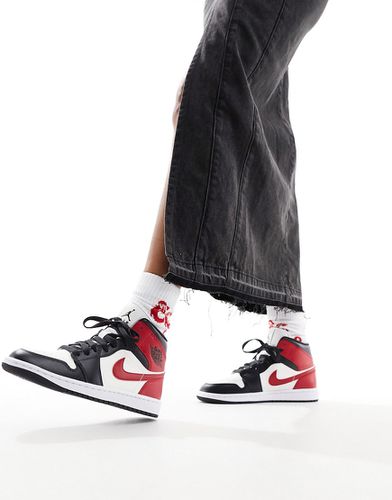 Air - 1 Mid - Sneakers alte scuro e rosso gym - Jordan - Modalova