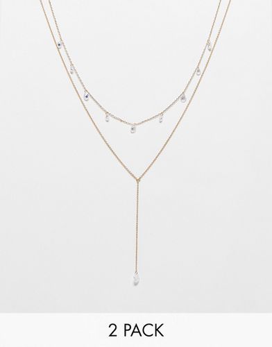 Lagrima - Confezione multipack di 2 collane color con ciondolo con perla - ALDO - Modalova
