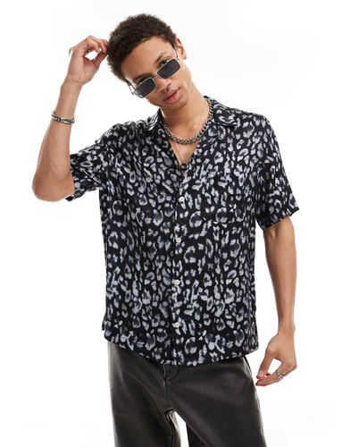 Leopaz - Camicia a maniche corte nera - AllSaints - Modalova