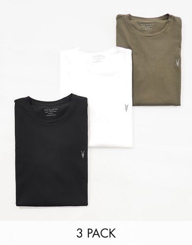 Tonic - Confezione da 3 T-shirt girocollo bianca, verde e nera - AllSaints - Modalova
