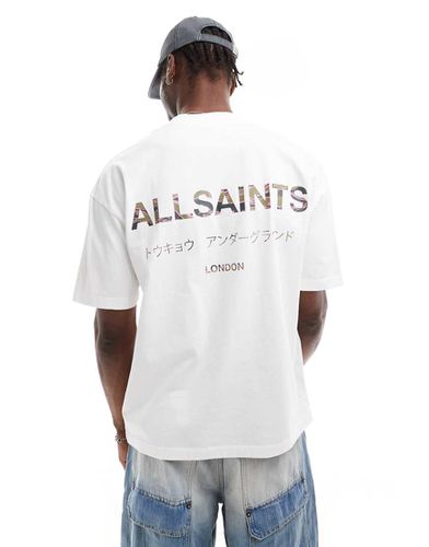 Underground - T-shirt oversize bianca con dettaglio mimetico - AllSaints - Modalova