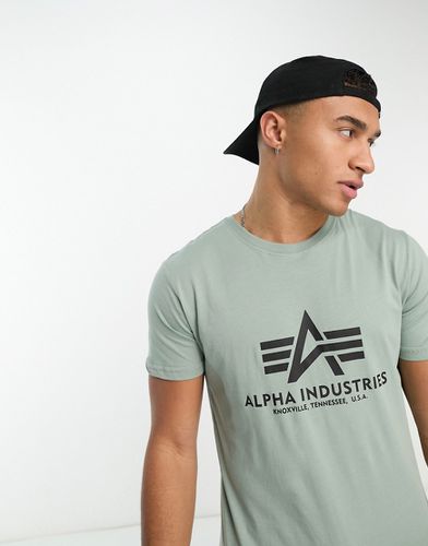 T-shirt basic chiaro con stampa del logo - Alpha Industries - Modalova