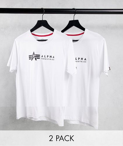 Confezione da 2 t-shirt bianche con logo sul davanti - Alpha Industries - Modalova