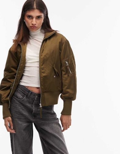 Bomber style sportif en nylon avec col cheminée - kaki - Arket - Modalova