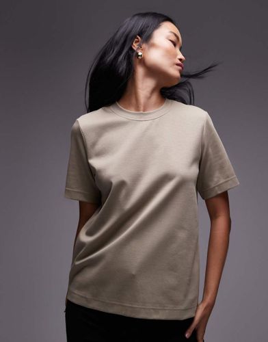 T-shirt coupe carrée en jersey épais - Kaki beige - Arket - Modalova