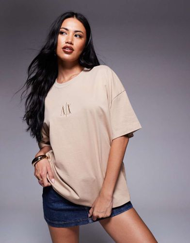 T-shirt avec logo au centre - Fauve - Armani Exchange - Modalova