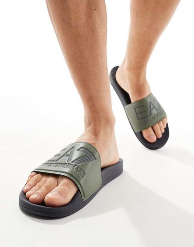 Armani - Sliders scuro con logo - EA7 - Modalova