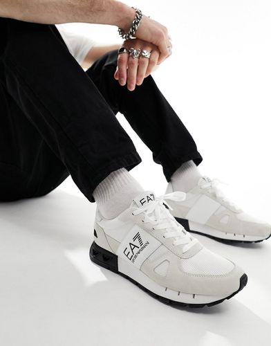 Armani - - Sneakers bianche e nere in misto camoscio e rete con logo - EA7 - Modalova