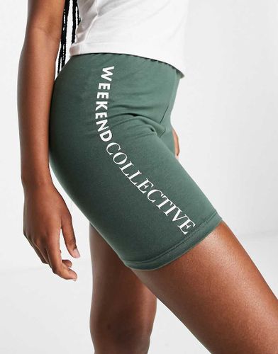 ASOS - Weekend Collective - Leggings corti kaki con logo - ASOS Weekend Collective - Modalova